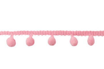 Bommelborte midi (18 mm), rosa, 0,5 m